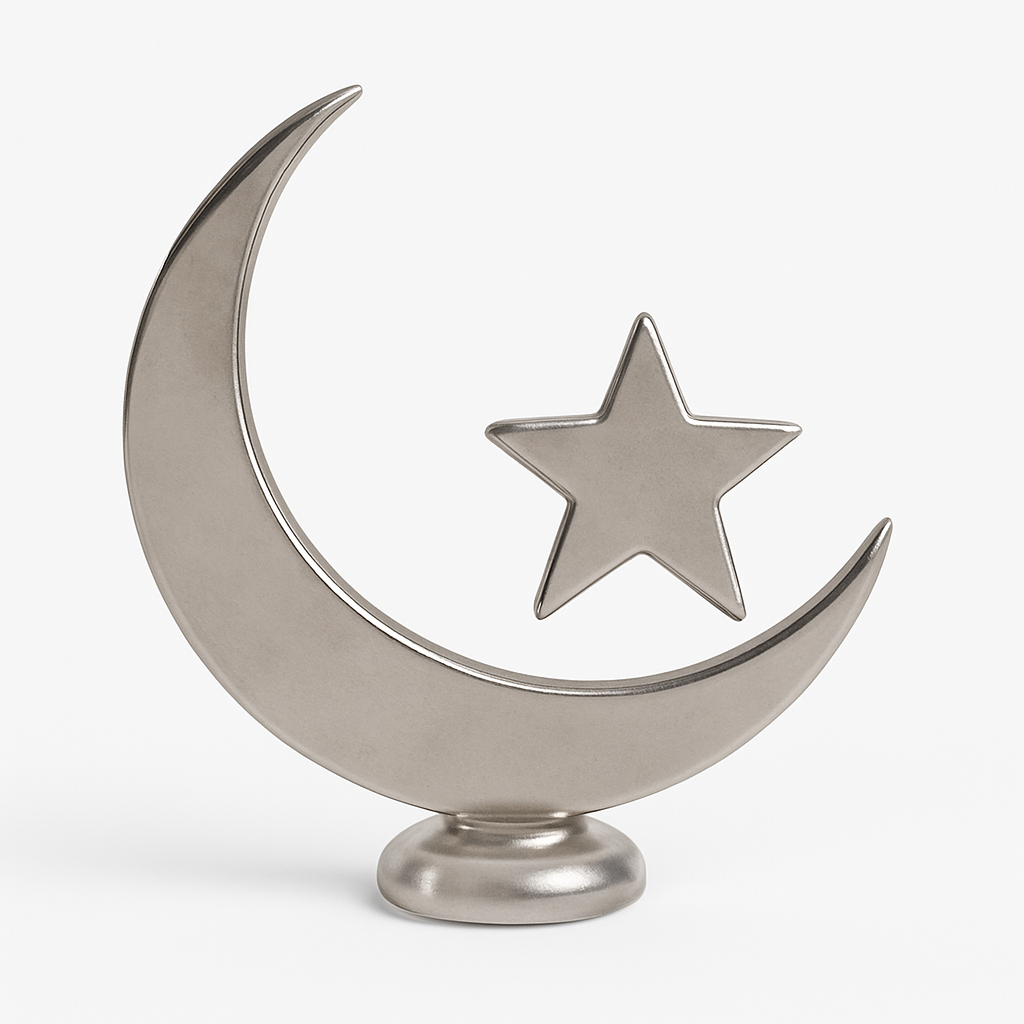 Crescent Moon & Star Showpiece