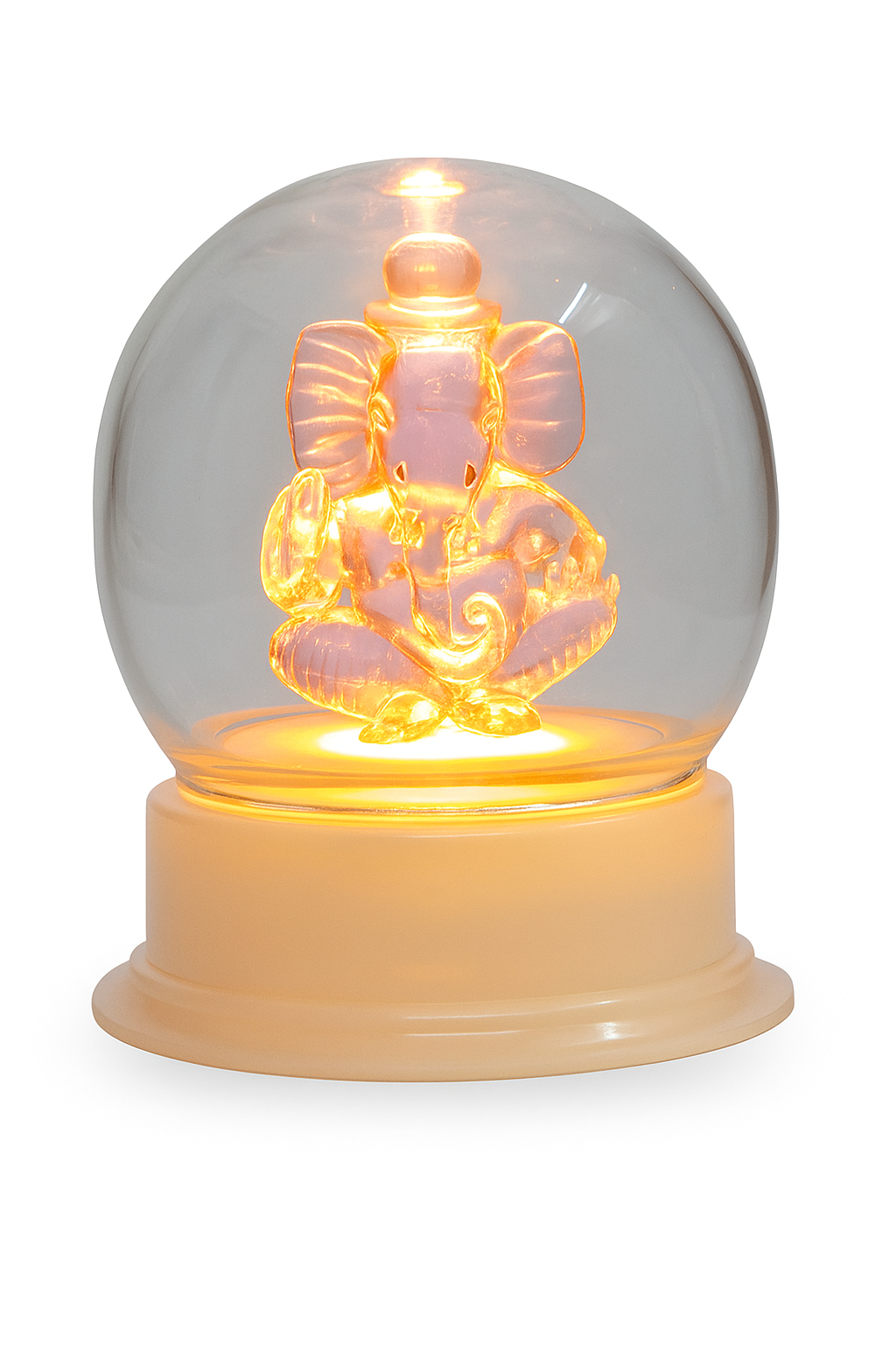 Ganesh Ji Idol in Glass Dome With Light